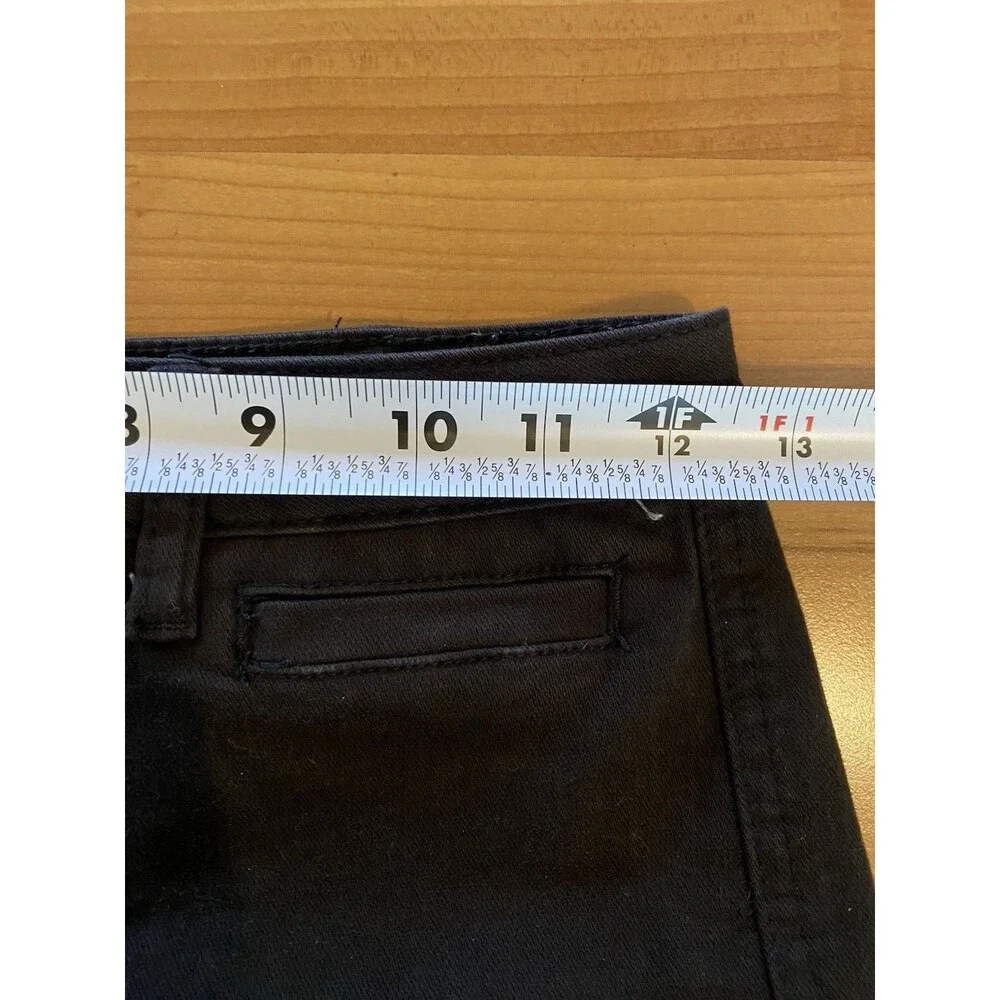 OAT New‎ York High Rise Wide Leg Crop Jeans Womens 24 Black Stretch Denim